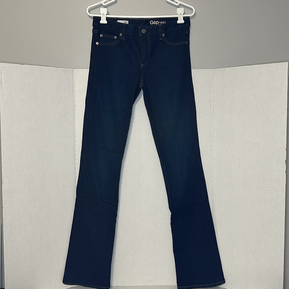 GAP | Perfect Boot Dark Wash Denim Jeans w/ Manufacture Fade | Size 27L - Picture 6 of 10